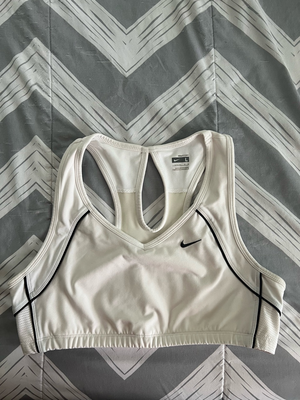 Nike White Dri-FIT Sports Bra